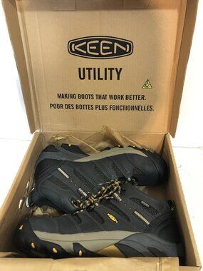 Keen Lansing Mid WP 1018079D Black Work Boots Steel Toe Size 9
